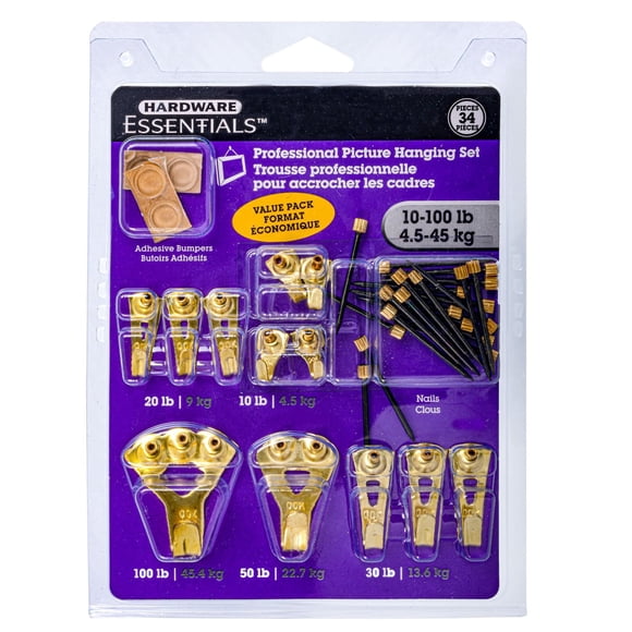 34Pc Padded Pro Picture Hanging Kit