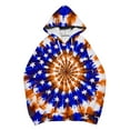 thumbnail image 5 of Fznquz Womens Tops Trendy Blue Hooded Fall Sweatshirt Tie Dye Pocket Crewneck Graphic Women Shirts, 5 of 5