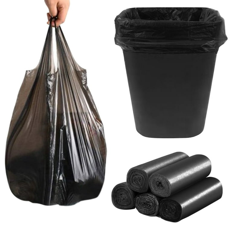 100pcs Small Trash Bags Black Trash Can Liners Disposable Plastic Garbage  Bag