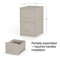 thumbnail image 3 of 2-Drawer Vertical File Cabinet - Locking Letter Size, Putty/Beige - 18"D - Office Filing Cabinet, 3 of 7