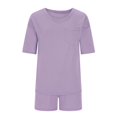 thumbnail image 7 of MuXiKeJi Clothes Women's Striped Set 2 Piece Outfits Knit Off The Shoulder Crop Tank Top Mini Shorts Vacation Going Out Sets, 7 of 7