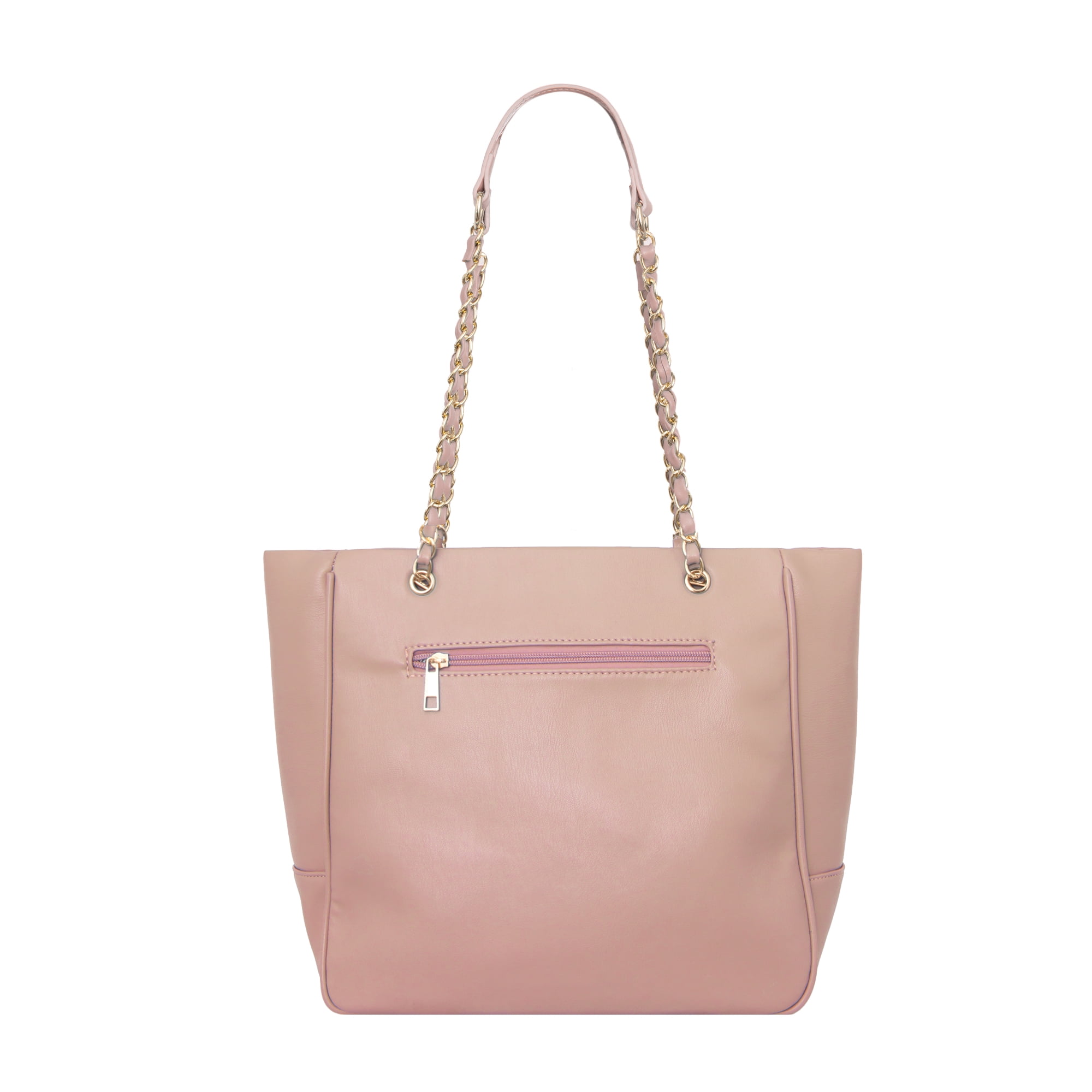 XOXO Women's Rose Vegan Leather Quilted Everyday Tote Bag with Chain Handle
