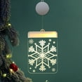 thumbnail image 1 of Xihbxyly Cortina de Luces Led Navideñas, Diseño de Copo de Nieve Blanco Cálido, Papá Noel y Muñeco de Nieve, Funciona con Pilas, con Gancho y Ventosa, Decoración para Ventanas y Árboles, Decoración p, 1 of 2