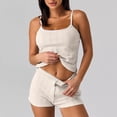 thumbnail image 2 of Vrorvz Women Pjs Set Short Sleeveless Crew Neck Camisole Pajamas 2 PC Casual Soft Sets Loungewear Outfit S-XL, 2 of 5