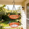thumbnail image 6 of SCNOR 2-in-1 Hanging Bird Feeder and Bath, Platform Outdoor Plastic Oriole Feeder, Attracts Cardinals, Finches, Songbirds – Orange, 6 of 6