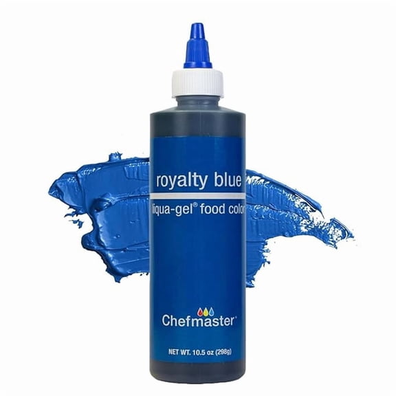 Chefmaster Liqua-Gel Food Coloring - Royalty Blue - Red 3-Free - Professional Baking & Decorating - Fade-Resistant -  10.5 oz