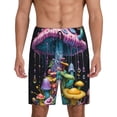 thumbnail image 1 of Balery Colorful Mushroom Pantalones cortos de pijama de punto de algodón para hombre con cinturilla y bolsillos-X-Large, 1 of 6