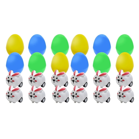 ToyKingdee Easter Egg Surprise Toys with Bunny Pull Back Cars, Festive Hunt Party Favors, Kids Spring Holiday Play Set