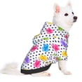 thumbnail image 2 of Fotbe Bear And Polka Dot Print Small Dog Sweater Hoodies Pet Grey Hooded Soft Fleece Sweatshirts with Pocket Fall Winter Puppy Cat Sweaters Warm Clothes-X-Small, 2 of 7