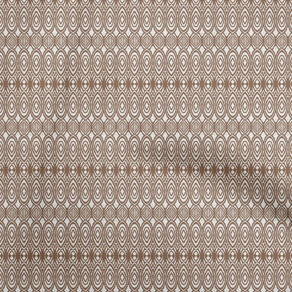 oneOone Cotton Poplin Brown Fabric Asian Ikat Craft Projects Decor Fabric Printed By The Yard 56 Inch Wide-9572