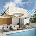 thumbnail image 2 of Grand Patio 10x10ft Patio Double-Sided Outdoor Cantilever Umbrella with Base & Cover, Black Pole, 2 of 8