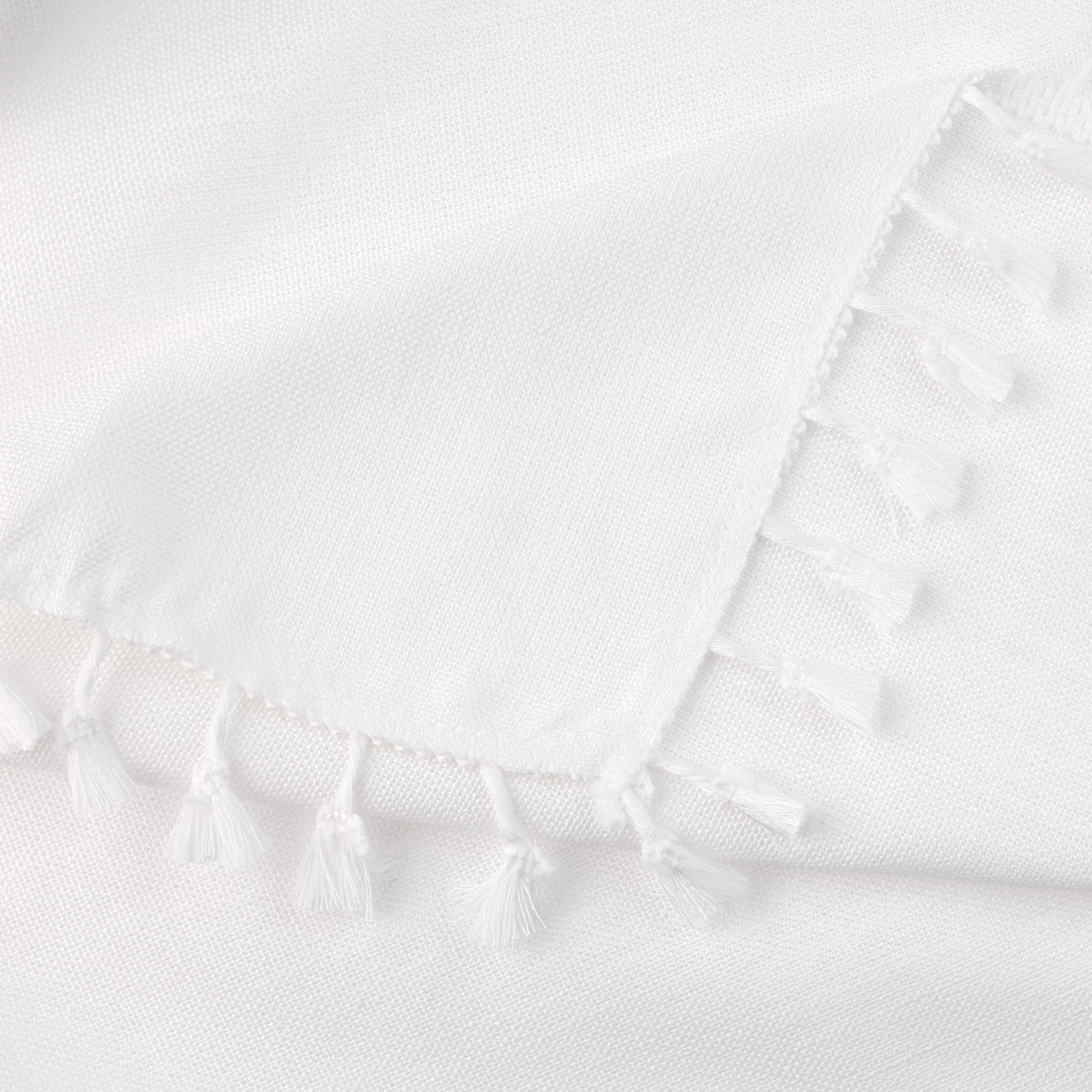 Unique Bargains Rustic Tablecloth Cotton Linen Waterproof Table Cover with Tassels, Blue Coffee 39"x63"