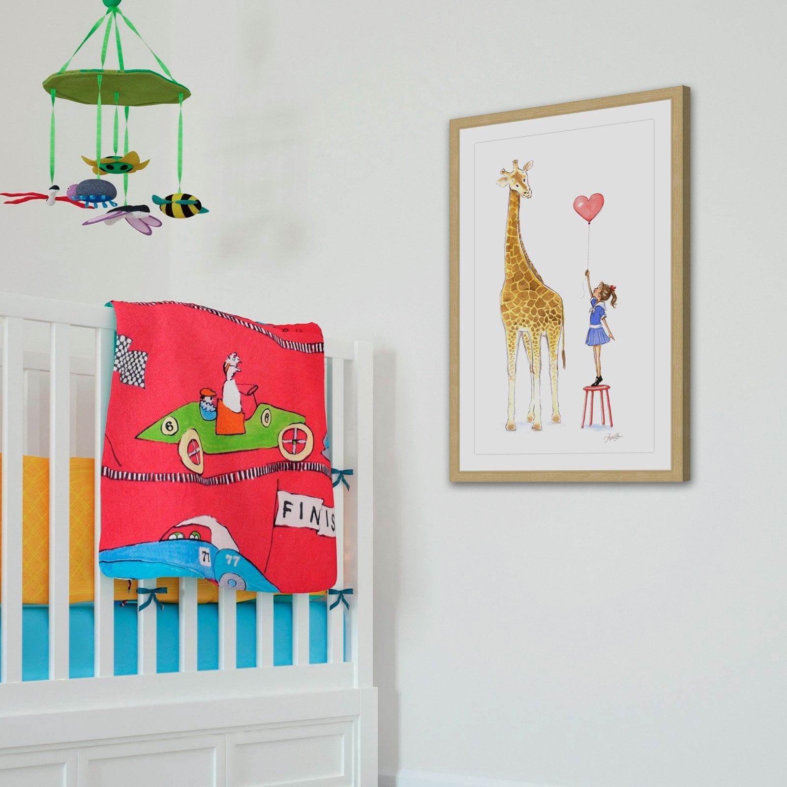 Marmont Hill Giraffe and Girl by Phyllis Harris Framed Wall Art