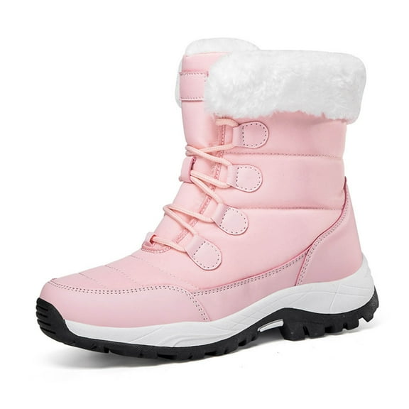 Xiaoxatg Women's Boots Stylish Winter Lined Thick Warm Comfortable Non- Footwear for Cold Weather 8.5 Pink