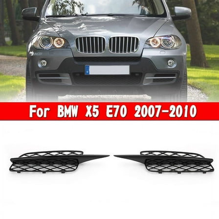 Glossy Black Honeycomb Front Bumper Lower Grille Covers for - X5 E70 2007-2010 51117159593 51117159594