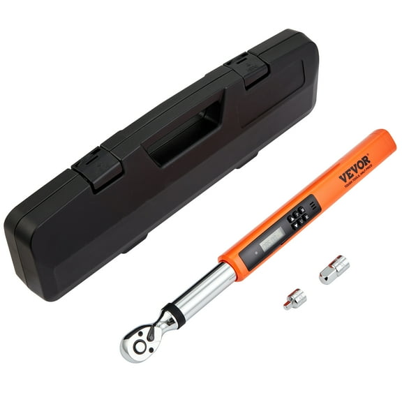 VEVOR Digital Torque Wrench, 3.7-37ft.lb/5-50n.m 3/8" Drive Electronic Torque Wrench, Torque Wrench Kit Torque Range Accurate to ±2%, 3-Mode Adjustable Torque Wrench Set with LED Buzzer Calibration