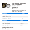 thumbnail image 2 of Front Brake Rotor - Compatible with 2006 - 2018 Toyota RAV4 2007 2008 2009 2010 2011 2012 2013 2014 2015 2016 2017, 2 of 2
