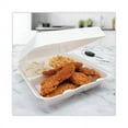 thumbnail image 2 of Dart Foam Hinged Lid Containers, 3-Compartment, 9.25 x 9.5 x 3, White, 200/Carton -DCC95HT3R, 2 of 2