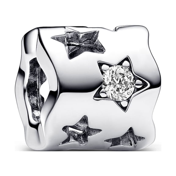 ROSIANNA 925 Sterling Silver Charm for Bracelets Silver Star Galaxy Clip Charm Women Bracelet Charm