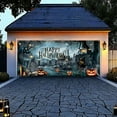 thumbnail image 6 of Dongrere Halloween Garage Door Decoration - Hanging Tapestry, 6x16ft, Pumpkin and Graveyard, 6 of 6