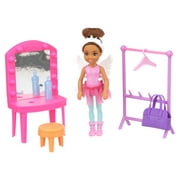 ​Barbie Club Chelsea Doll and Ballet Playset, Brunette, with Transforming Stage