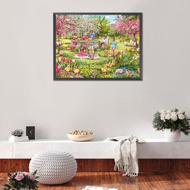 Cuadros Decorativos Pintura de diamantes 5D Picnic Arte de mosaico de diamantes redondos completos Ndcxsfigh Nuevos Originales