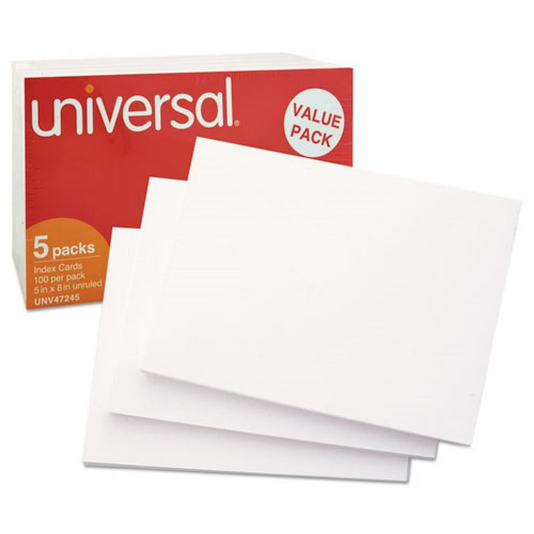 Unruled Index Cards, 5 x 8, White, 500/Pack Unruled Index Cards, 5 x 8, White, 500/Pack