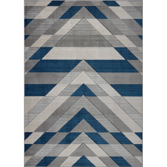Beautiful Super Soft Modern Indoor Vincenza Collection Doormat Carpet for Bedroom Living Room Dining Room in Grey-Blue, 2' x 3'3"(60cm x 100cm)