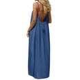 thumbnail image 6 of Afdoent Women's Dresses Long Sleeve V Neck Backless Maxi Dress For Oversized Loungewear Robe Casual Home Dress With Side Slits Fashion Beach Vacation Clothes, 6 of 7