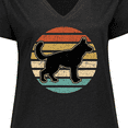 thumbnail image 4 of Inktastic German Shepherd Silhouette Vintage Retro Women's Plus Size V-Neck T-Shirt, 4 of 5