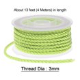 thumbnail image 2 of 2 Packs Nylon Thread Twine Beading Cord 3mm Extra-Strong Braided Nylon Crafting String 4M/13 Feet, Green-Yellow, 2 of 7