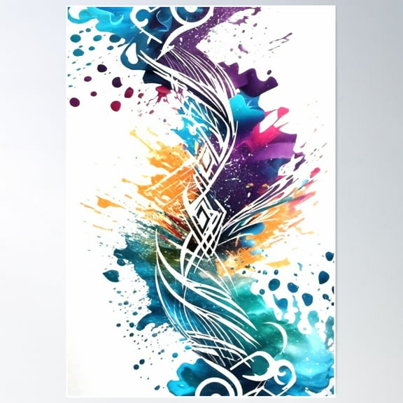 Abstract Geometric Poster Wall Art, Modern Wall Decor For Living Room Bedroom, 8x12 UNFRAMED