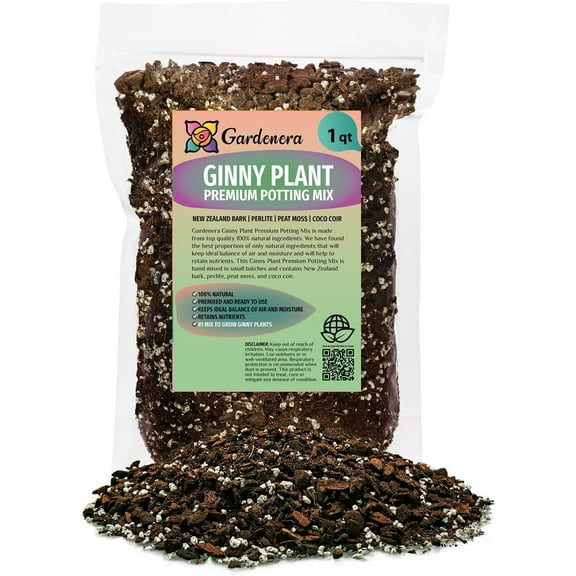 ⭐ PREMIUM Monstera Ginny Potting Mix - Hand-crafted for Optimal Nutrient Absorption by Gardenera - 1 Quart