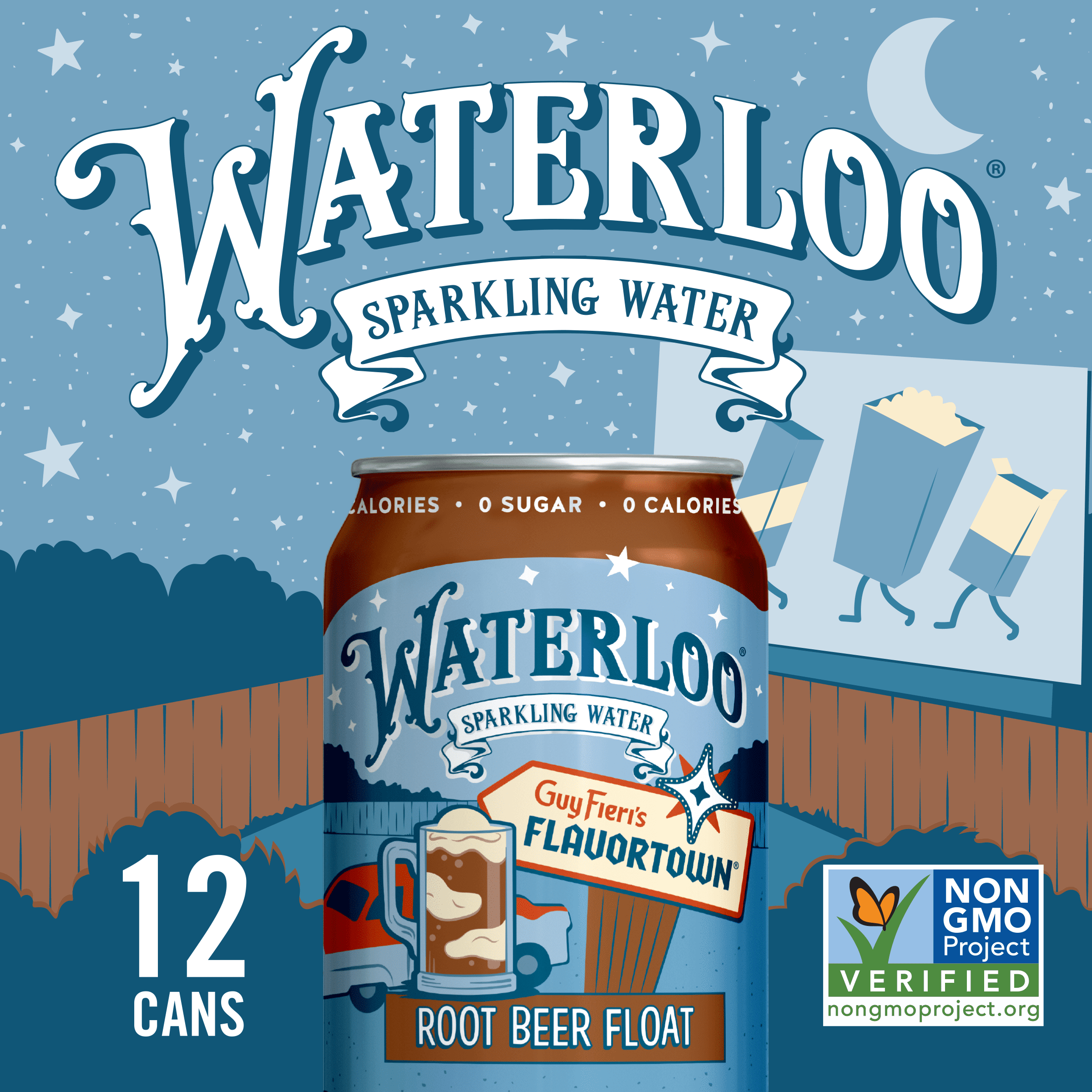 Waterloo Sparkling Water, Root Beer Float, 12 fl oz, 12 Pack Cans