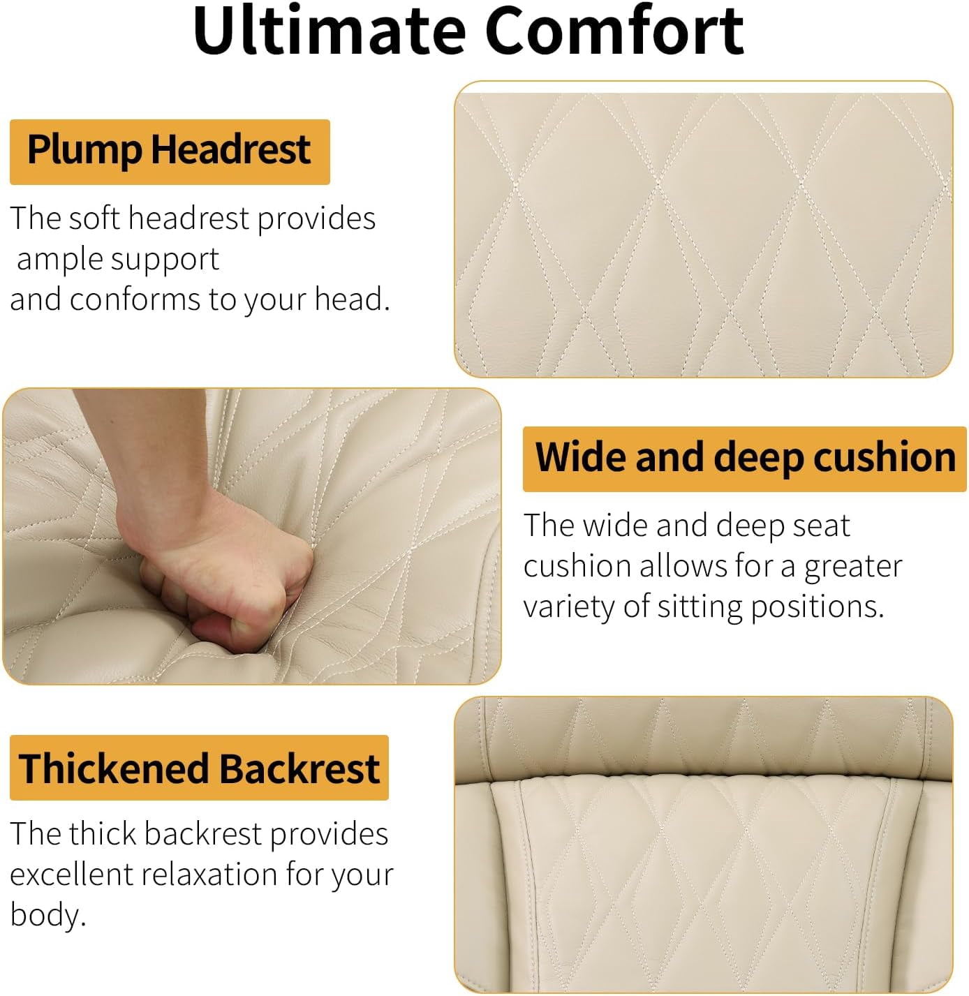 Gewnee Power Recliner Sofa Set with LED,Wireless Charging, Air Leather Living Room Furniture, Reclining Leather Sofa with Usb Ports/Cup Holders/Armrest Storage