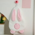 thumbnail image 6 of Cute Bunny Coral Fleece Bath Towel, Absorbent Soft Towel with Hanging Lanyard for Kitchen Bathroom Use Towel Holder, 6 of 7