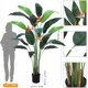 thumbnail image 3 of 2 pack 7ft(84in) artificial bird of paradise plant - fake palm tree para indoor y outdoor moderno decor, perfect housewarming gift con 17 trunks, faux leaves, y 3 flowers, 3 of 7