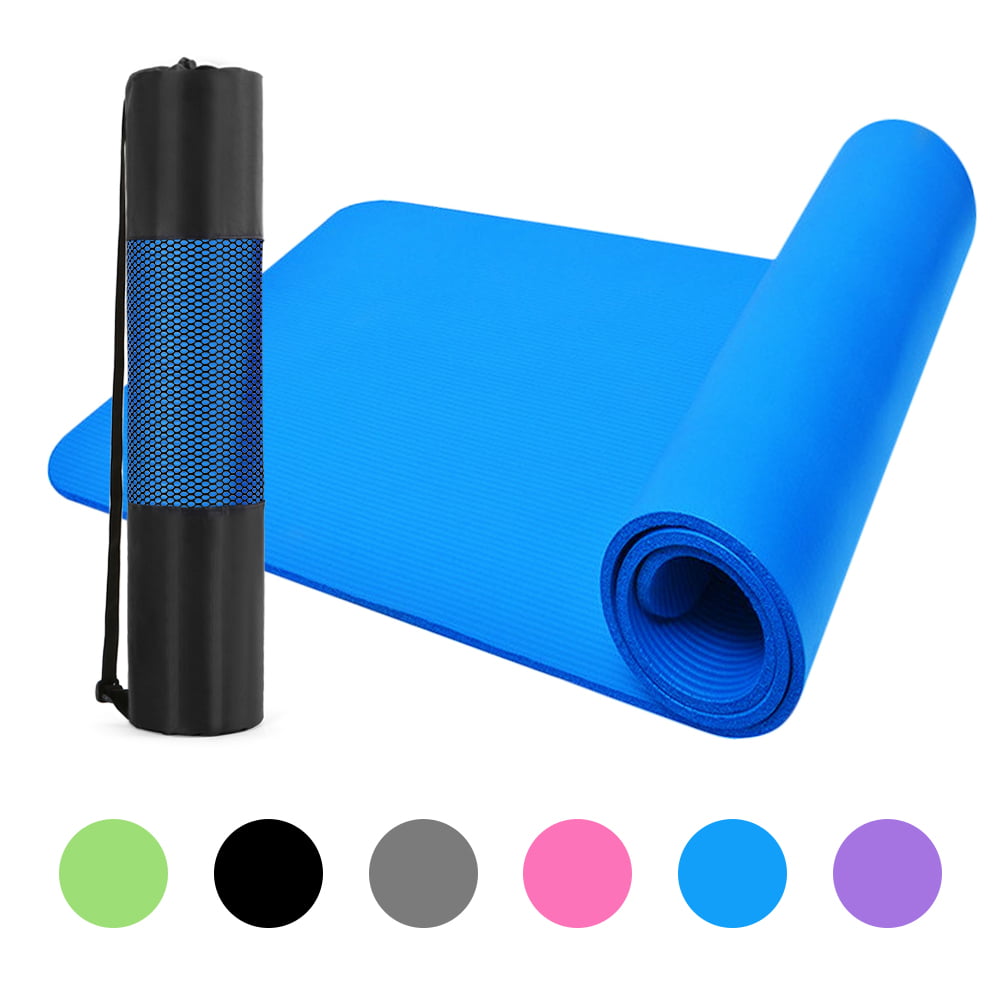 10mm Thick Yoga Mat Non-Slip Exercise Mat Pad with Carrying Strap and Mesh Bag 