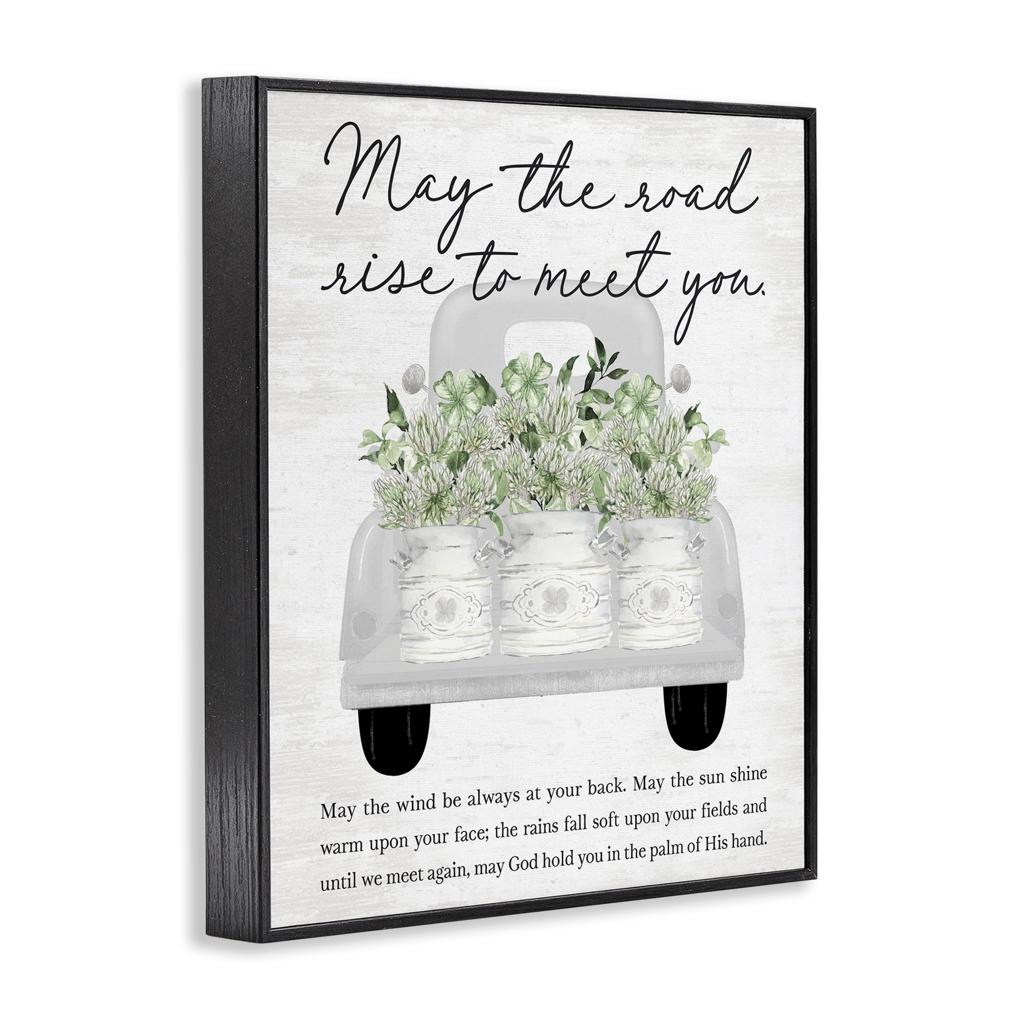 Stupell Industries Inspirational Spring Phrase Botanical & Floral Painting Black Framed Art Print Wall Art, 24 x 30