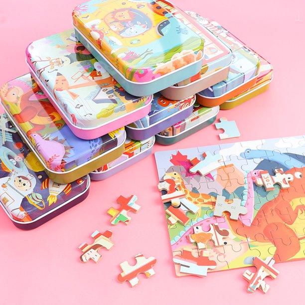Rompecabezas de madera de animales de dibujos animados para niños juguetes educativos Montessori rompecabezas de regalo para niños gran oferta