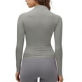 thumbnail image 5 of Trgacdwlo Womens Tops Mock Neck Long Sleeve Slim Fit Turtleneck Casual Layering Basic Soft Lightweight Stretch Womens Tshirts Gray XL, 5 of 7
