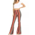 thumbnail image 4 of MOA Collection Women's High Waisted Print Soft Stretch Palazzo Flare Pants Leggings Pants, 4 of 6