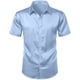 thumbnail image 4 of pstuiky Mangas cortas para hombre, Camisa informal de manga corta con solapa y botones de color liso para fiesta de baile para hombre camisetas de hombre l, 4 of 8