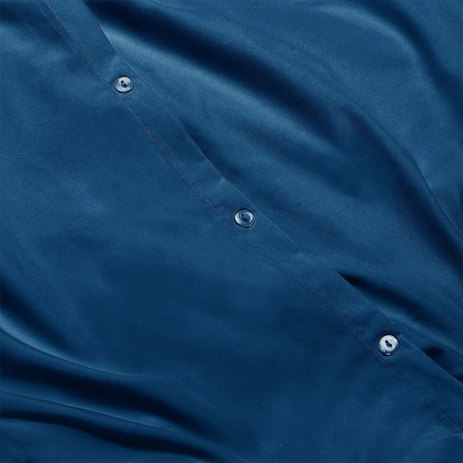 Mocassi Pintuck 2-Piece Duvet Set, Pinch Pleat Design, Button Closure and Corner Ties for Easy Placement, Matching Sham Included, Twin/Twin XL, Navy Blue