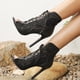 thumbnail image 2 of NECHOLOGY Botas Mujer Adulto Femenino Zapatos Botines mujer Hollow Fish Mouth Strap Lace Sexy Thin Super High Heel Botas de tacón con punta abierta para mujer (Black, 7.5), 2 of 7