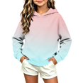 thumbnail image 5 of Ugoldhm Girls Gradient Color Hoodie, Long Sleeve Loose Casual Pullover Hooded Sweatshirt for Kids, 5 of 5