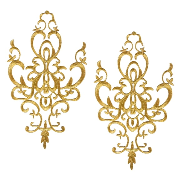 veasfak Embroidered Applique Sew On Flower Embroidery Patch for Cosplay Costumes Gold