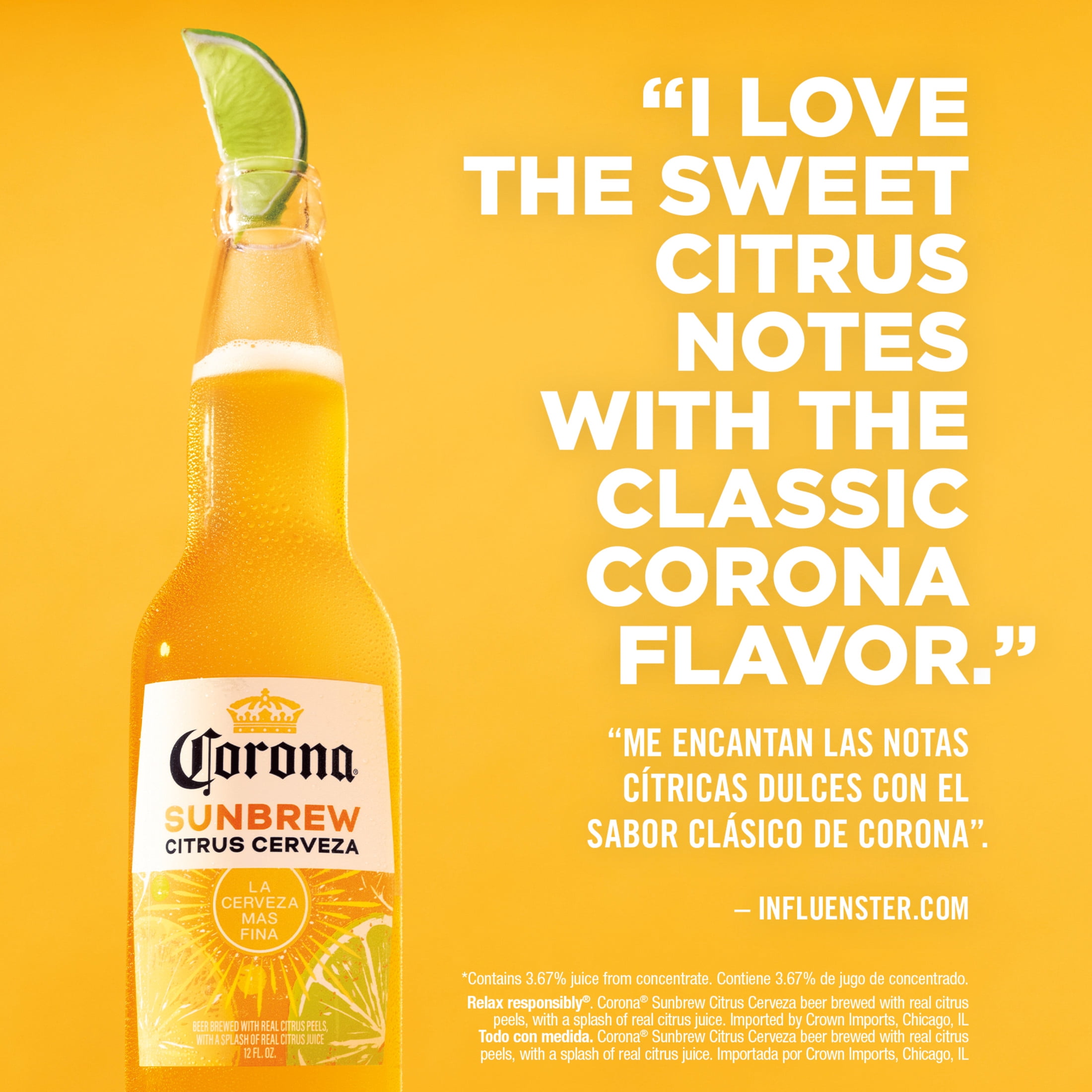 Corona Sunbrew Citrus Cerveza Mexican Import Beer, 12 Pack 12 fl. oz. Bottles, 4.5% ABV