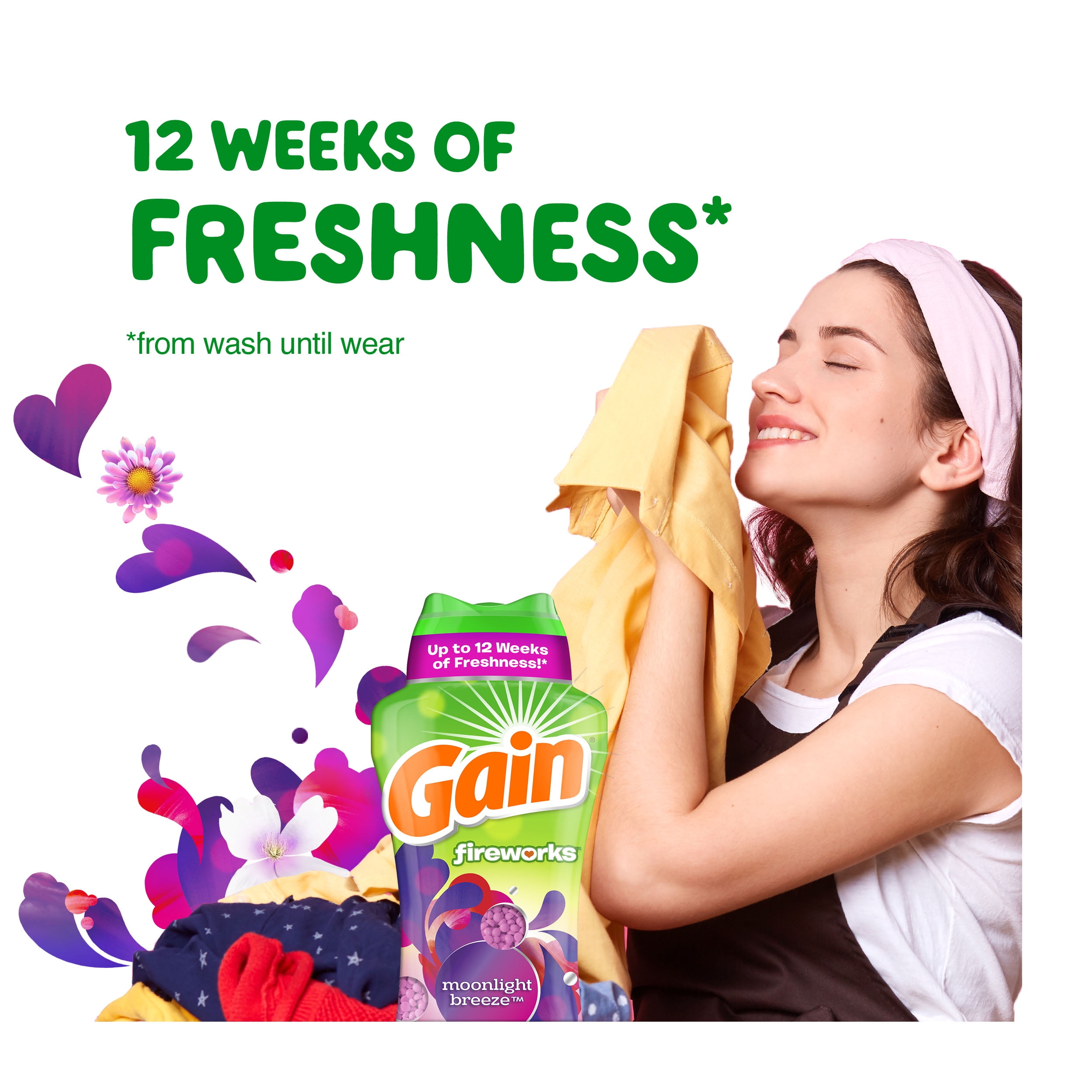Gain Ultimate Scent Lovers Laundry Bundle with Gain Moonlight Breeze Liquid Laundry Detergent, In-Wash Scent Booster Beads, Liquid Fabric Softener, and Dryer Sheets