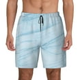 thumbnail image 2 of Picia Light Blue Marble pattern Mens Swim Trunks with Compression Liner Stretch Beach Shorts Quick Dry with Zipper Pockets No-Chafing Board Shorts-Large, 2 of 9